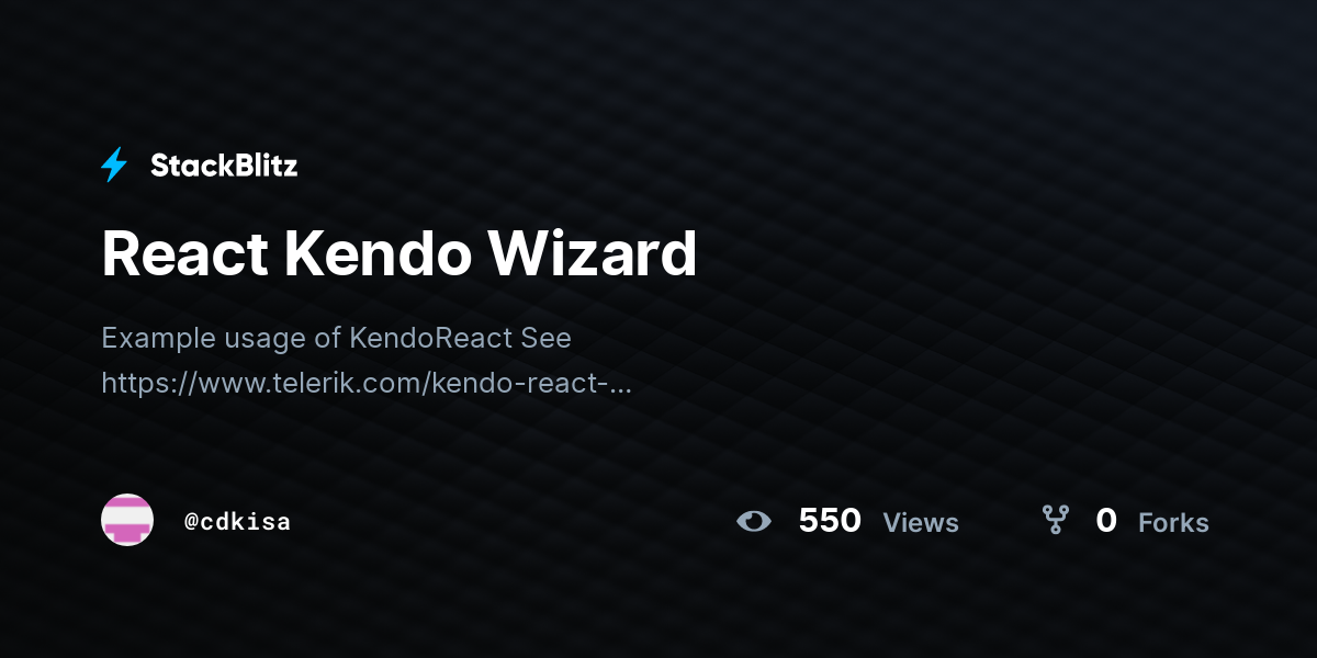 React Kendo Wizard - StackBlitz