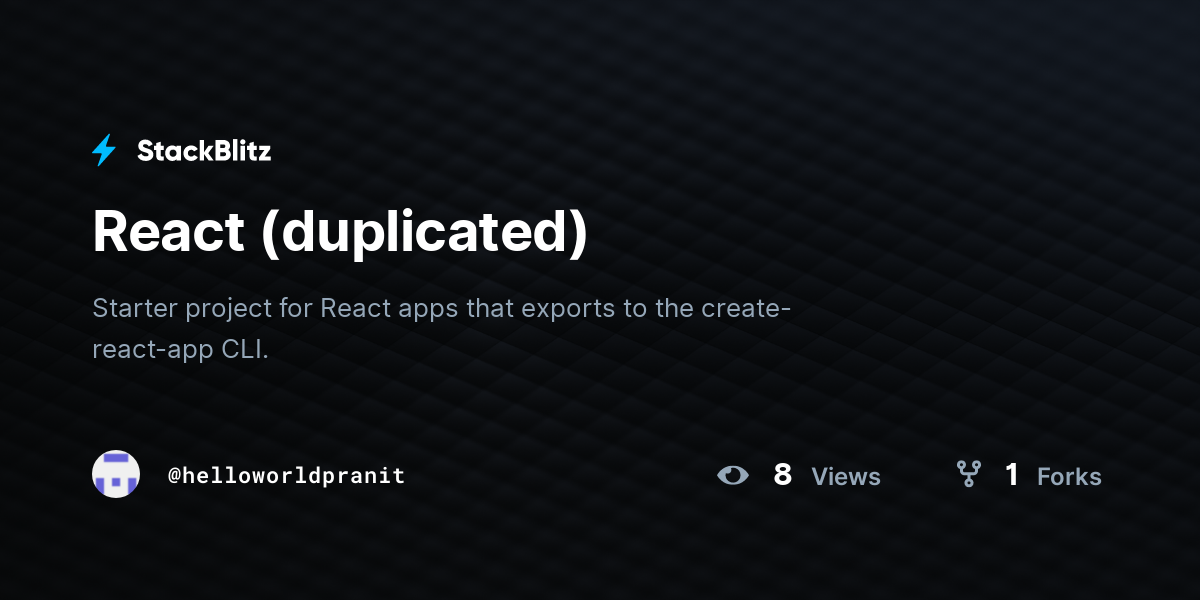 React (duplicated) - StackBlitz