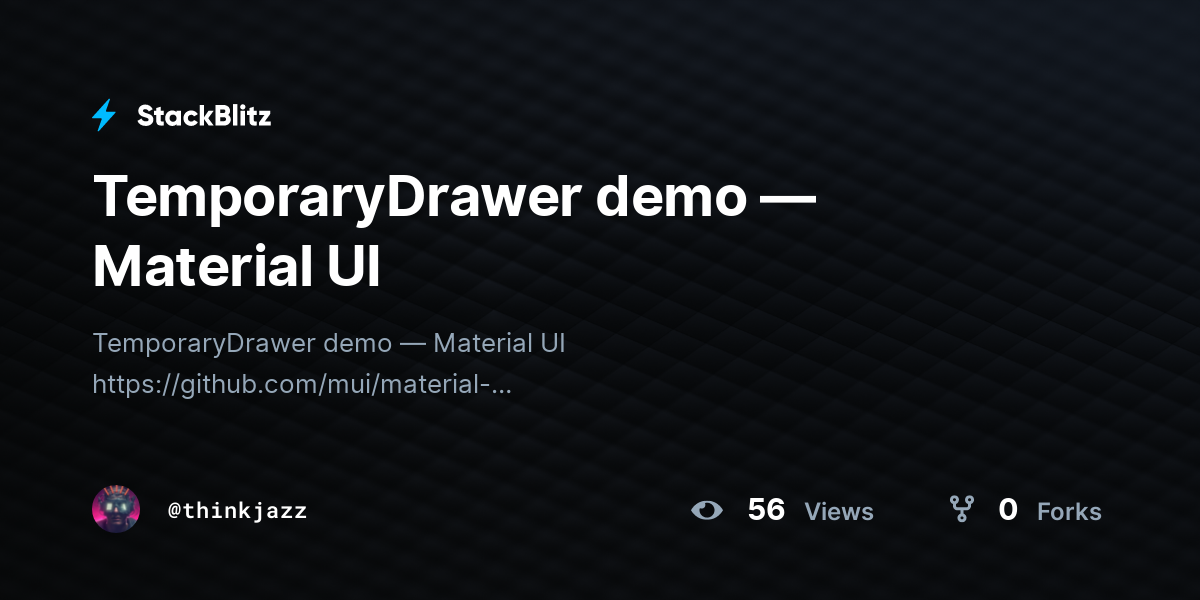 TemporaryDrawer demo — Material UI - StackBlitz