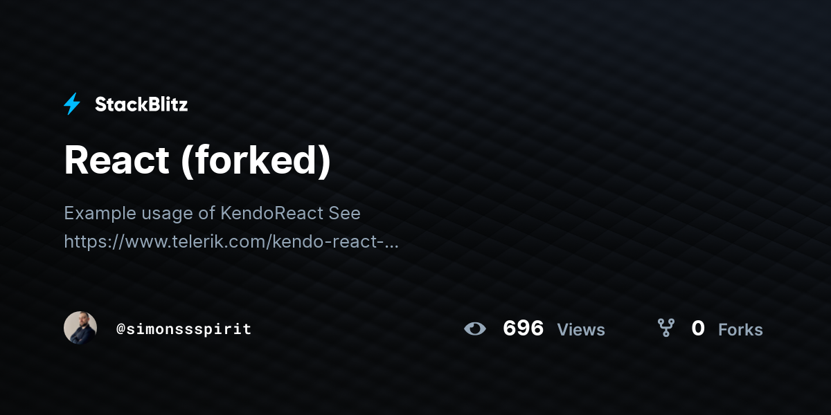 React (forked) - StackBlitz