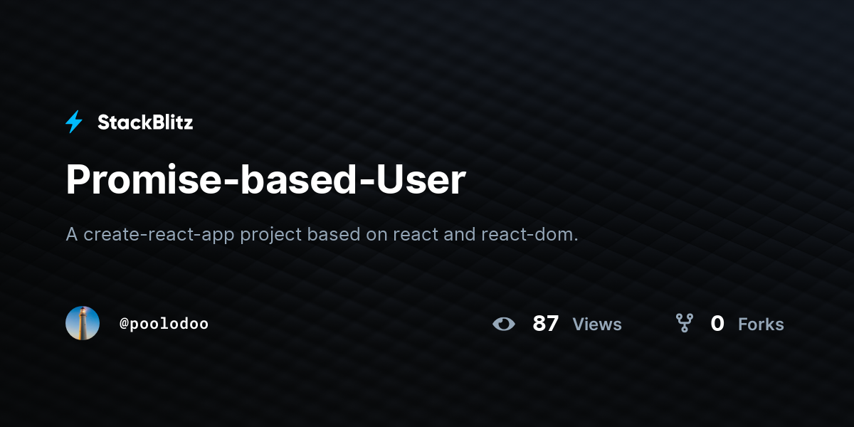 Promise-based-User - StackBlitz