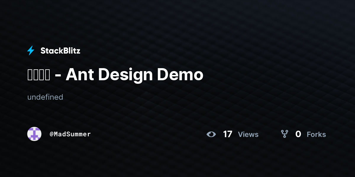 基本使用 - Ant Design Demo - StackBlitz