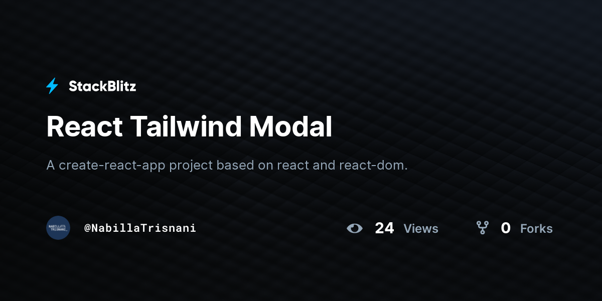 React Tailwind Modal - StackBlitz