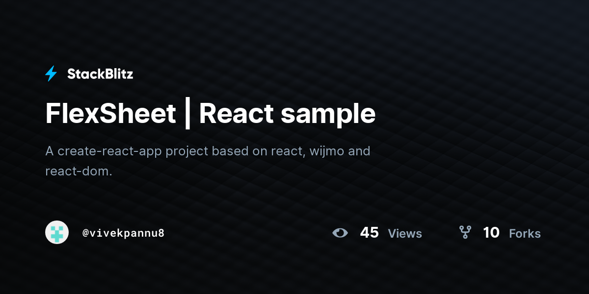 FlexSheet | React sample - StackBlitz