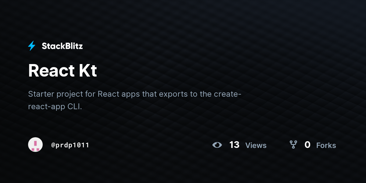 React Kt - StackBlitz