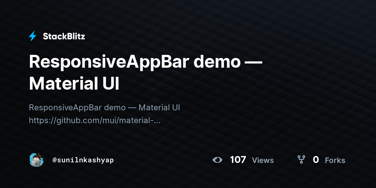 ResponsiveAppBar demo — Material UI - StackBlitz