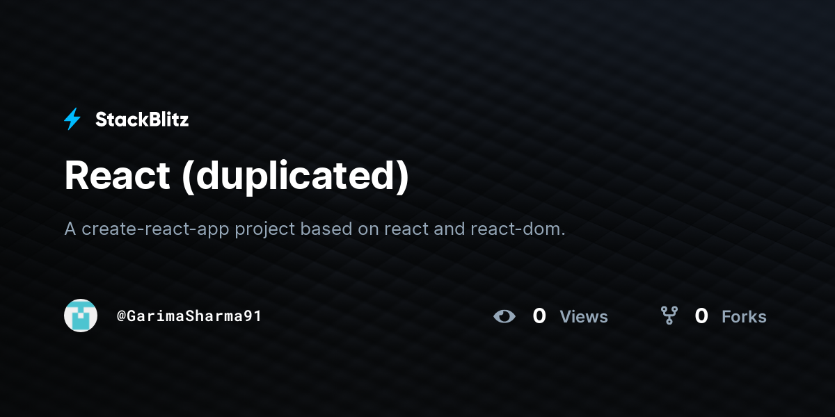 React (duplicated) - StackBlitz