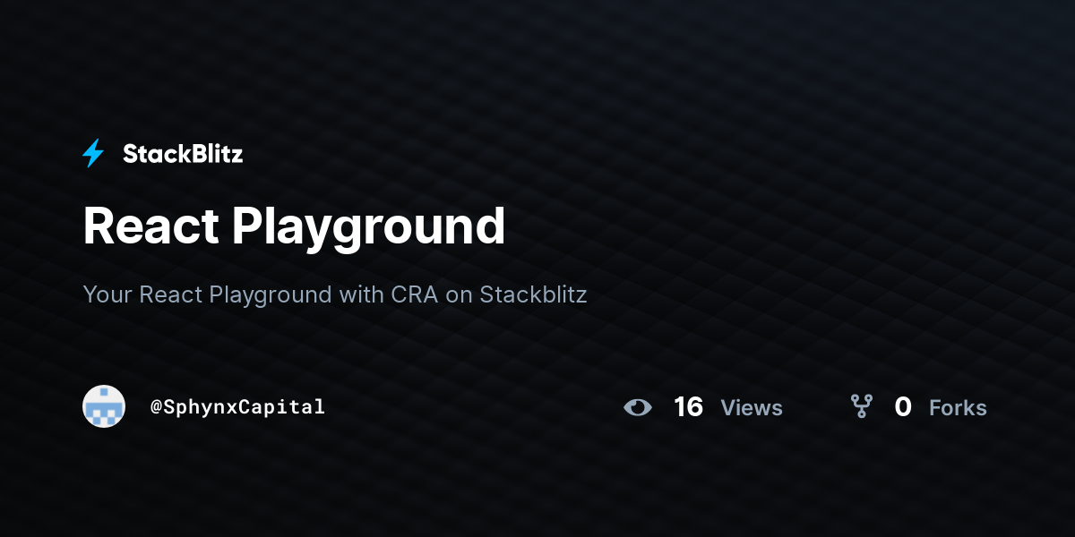 React Playground - StackBlitz