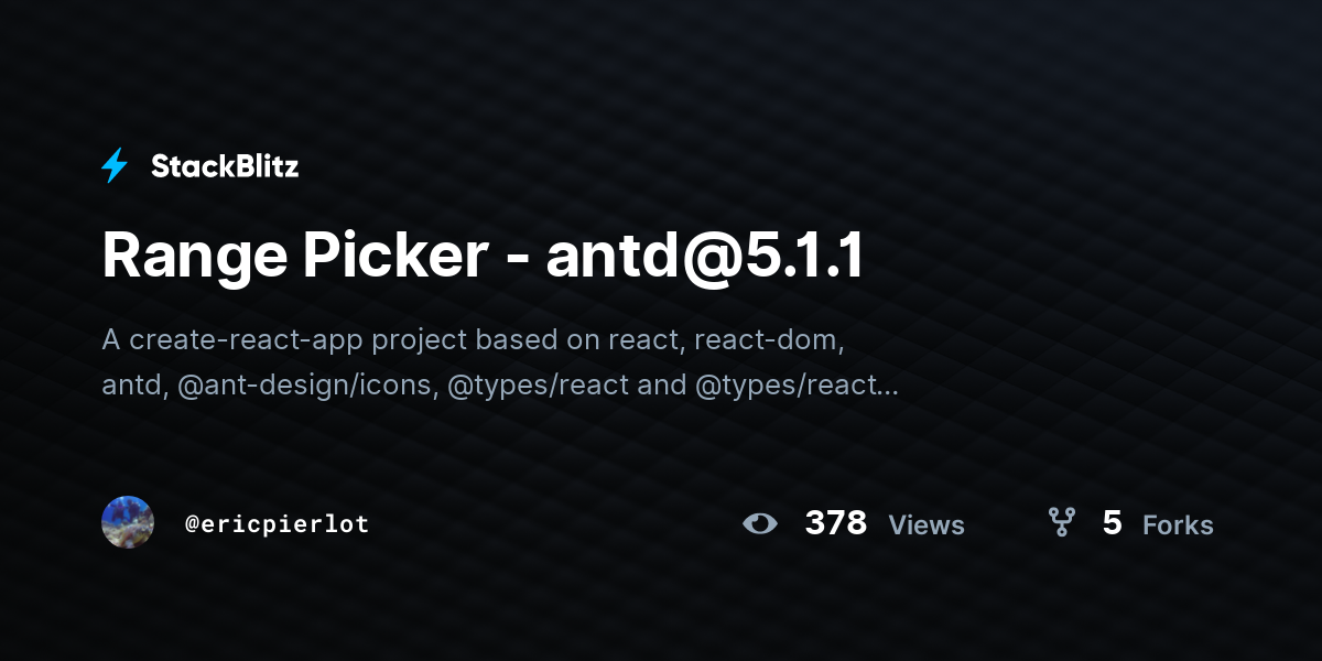 Range Picker - antd@5.1.1 - StackBlitz