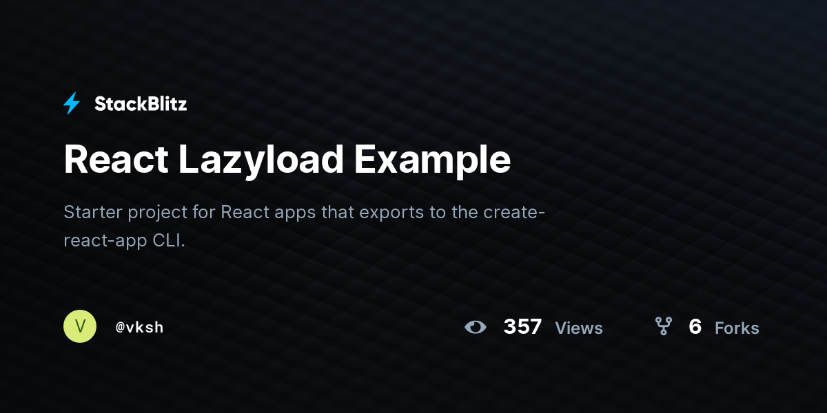 React Lazyload Example - StackBlitz