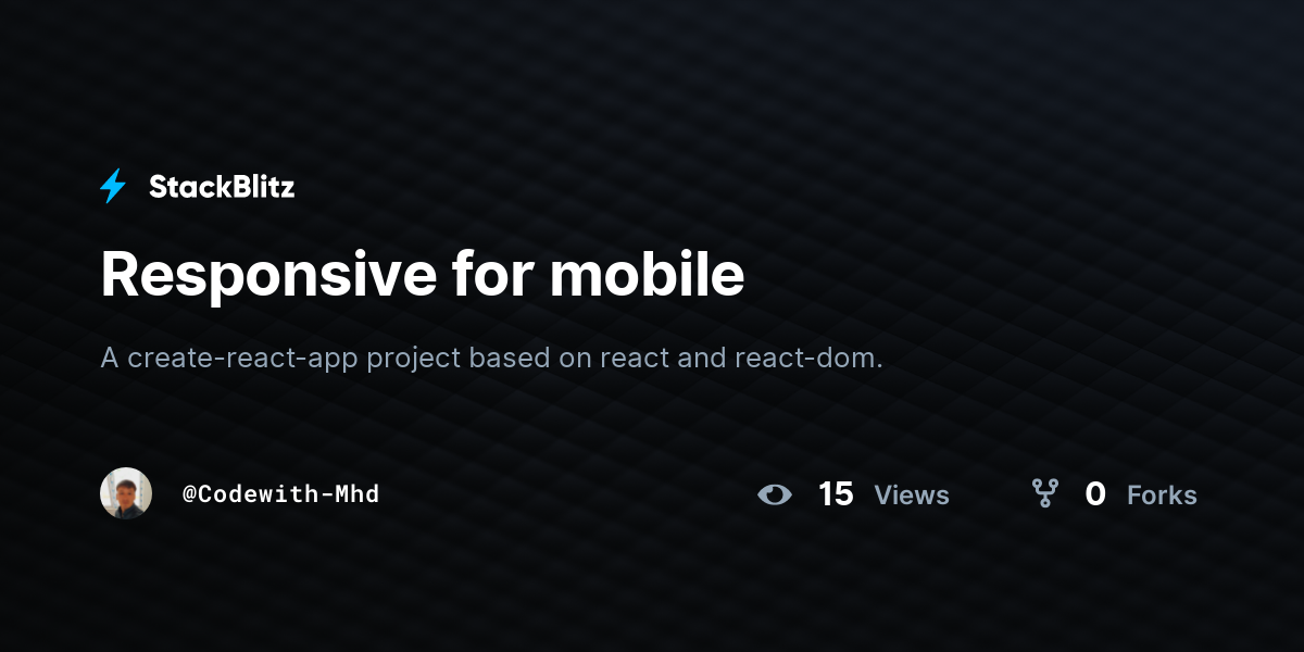 Responsive for mobile - StackBlitz