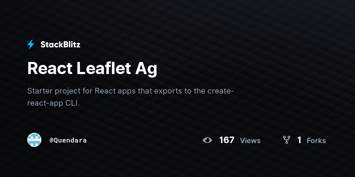 React Leaflet Ag - StackBlitz