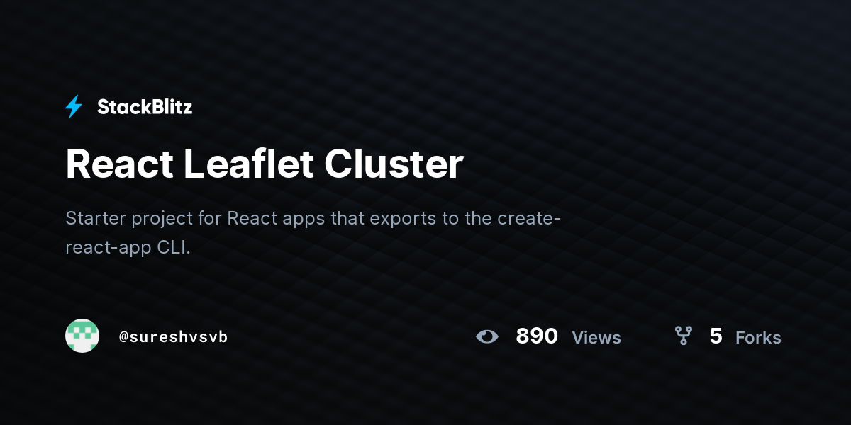 React Leaflet Cluster - StackBlitz