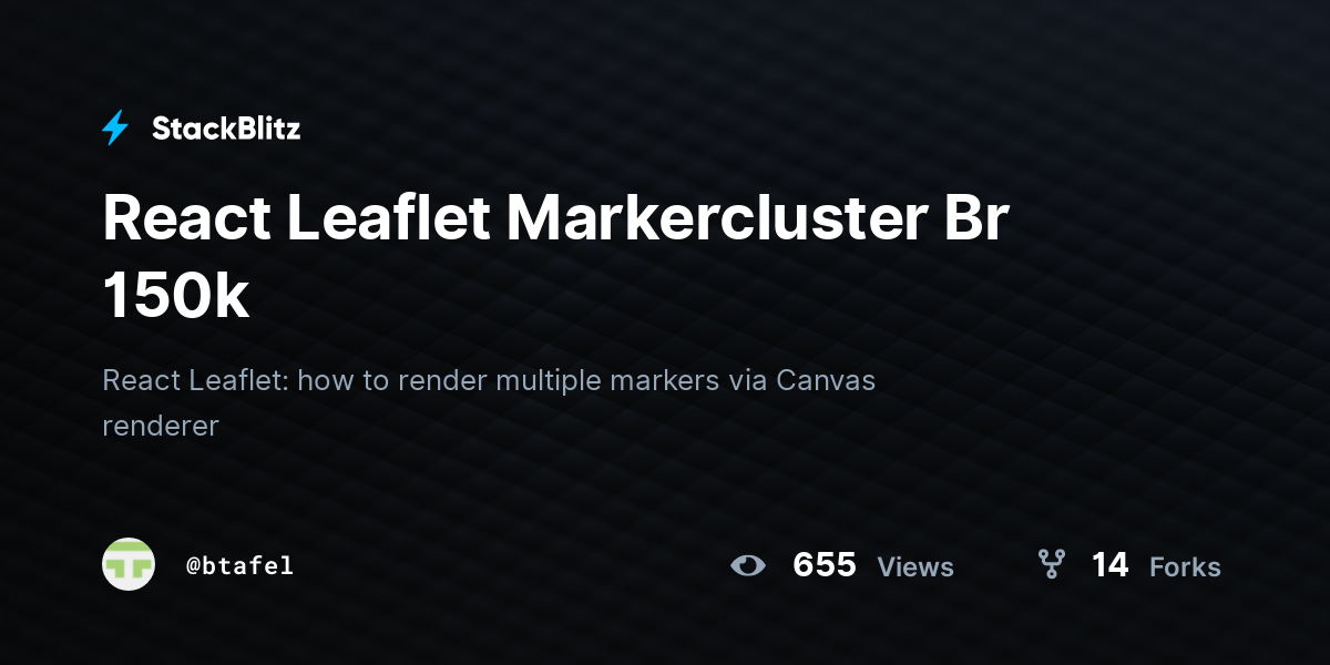 React Leaflet Markercluster Br 150k - StackBlitz