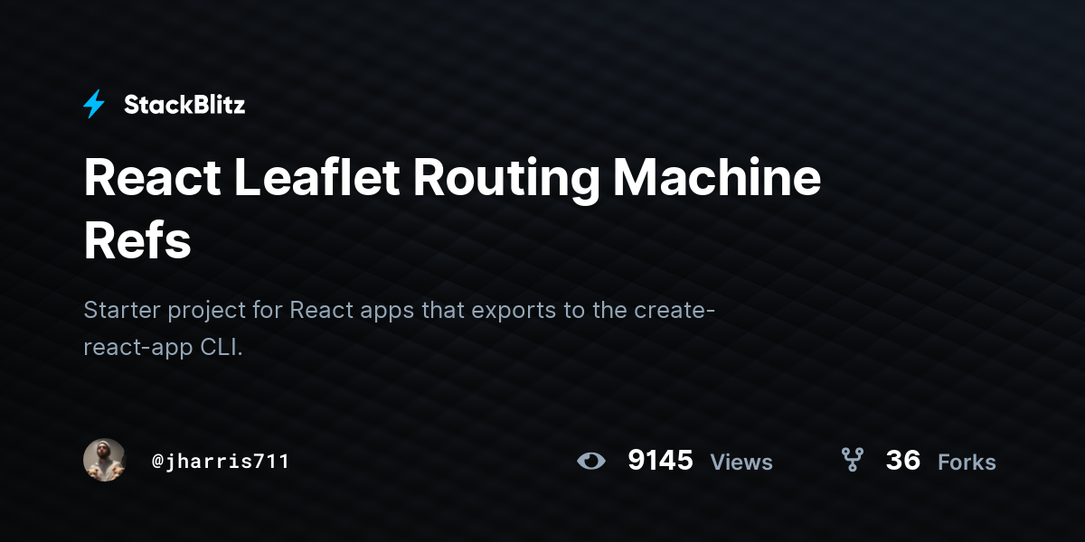 React Leaflet Routing Machine Refs - StackBlitz