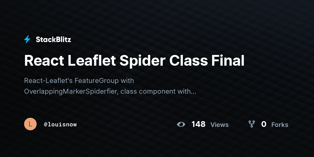 React Leaflet Spider Class Final - StackBlitz