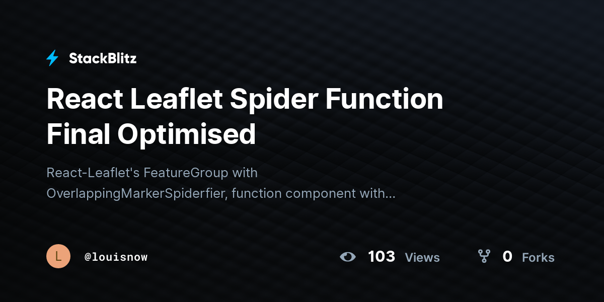 React Leaflet Spider Function Final Optimised - StackBlitz