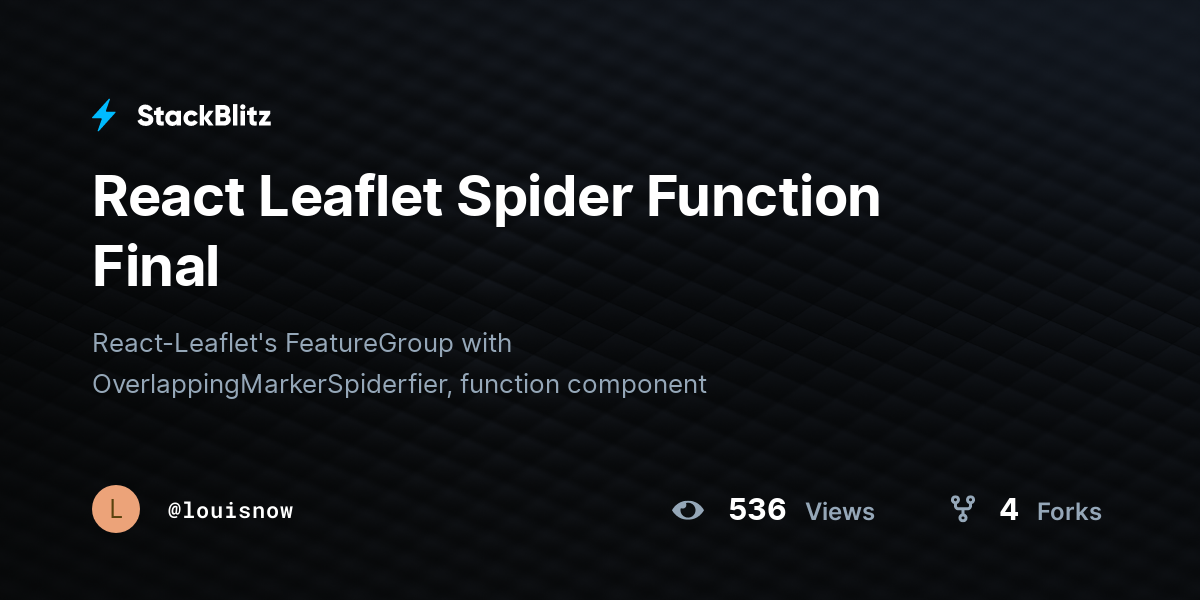 React Leaflet Spider Function Final - StackBlitz
