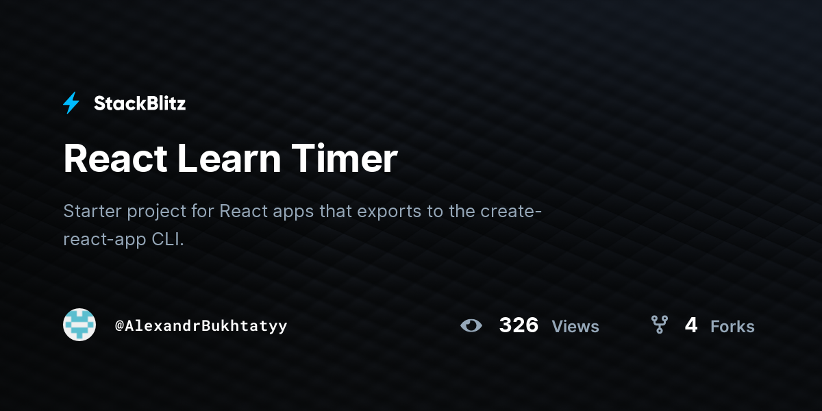 React Learn Timer - StackBlitz