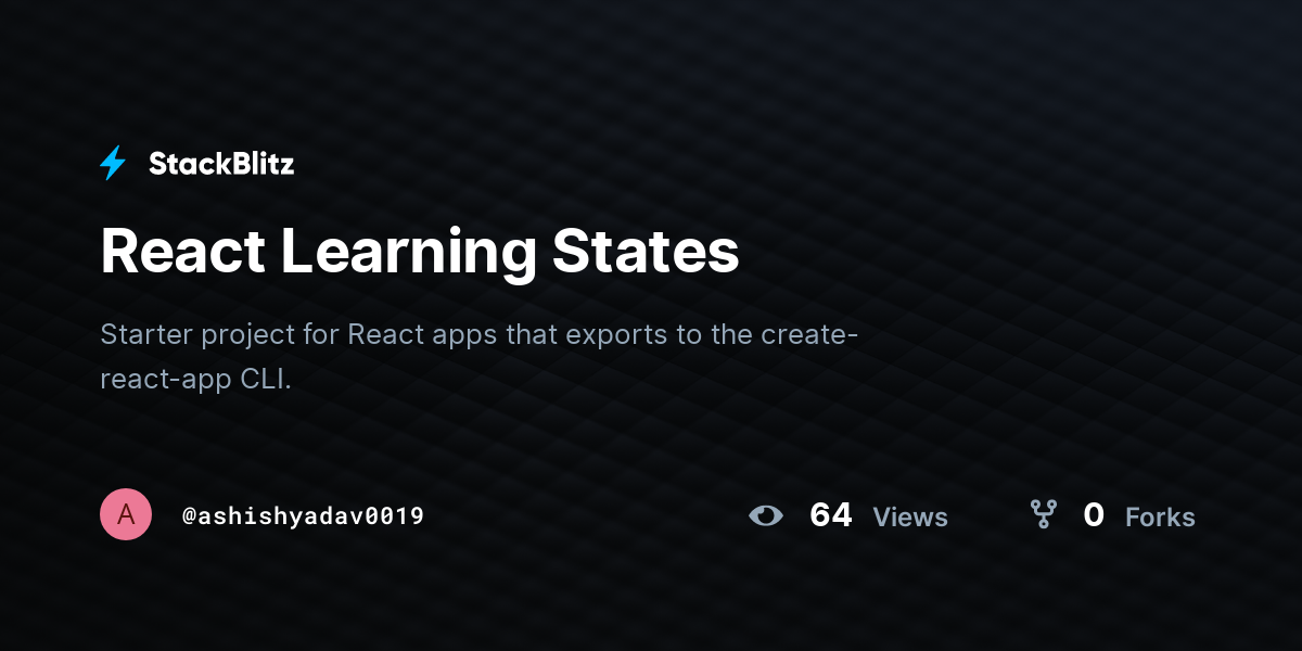 React Learning States - StackBlitz