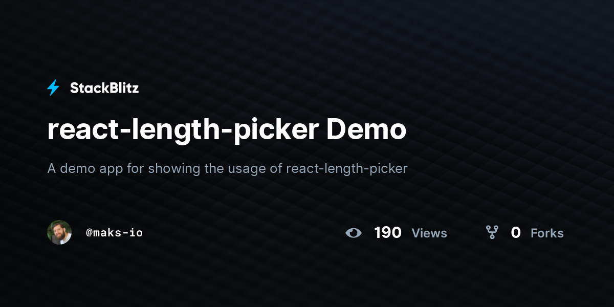 react-length-picker Demo - StackBlitz