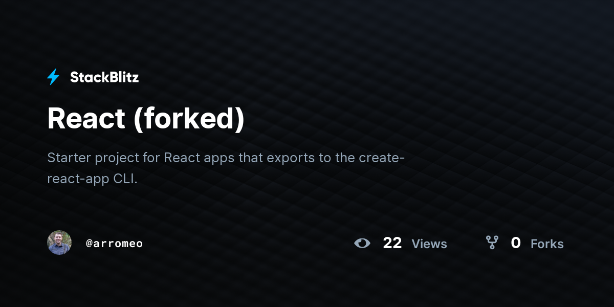React (forked) - StackBlitz