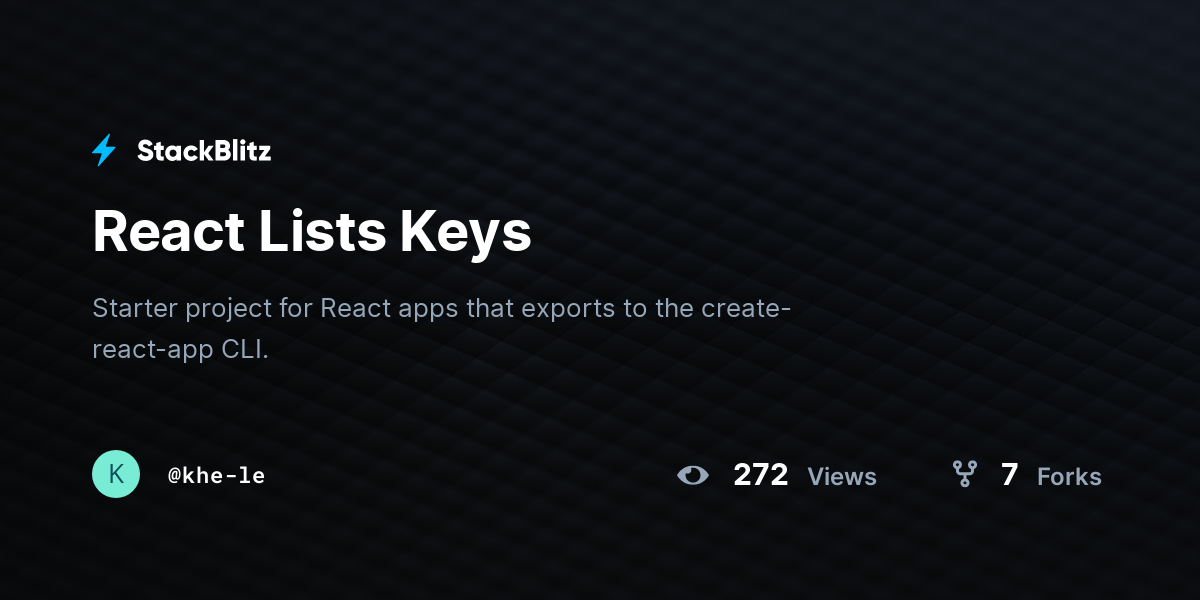 React Lists Keys - StackBlitz