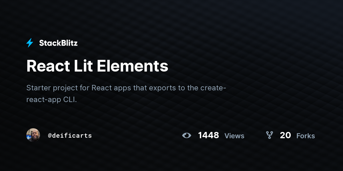 React Lit Elements - StackBlitz