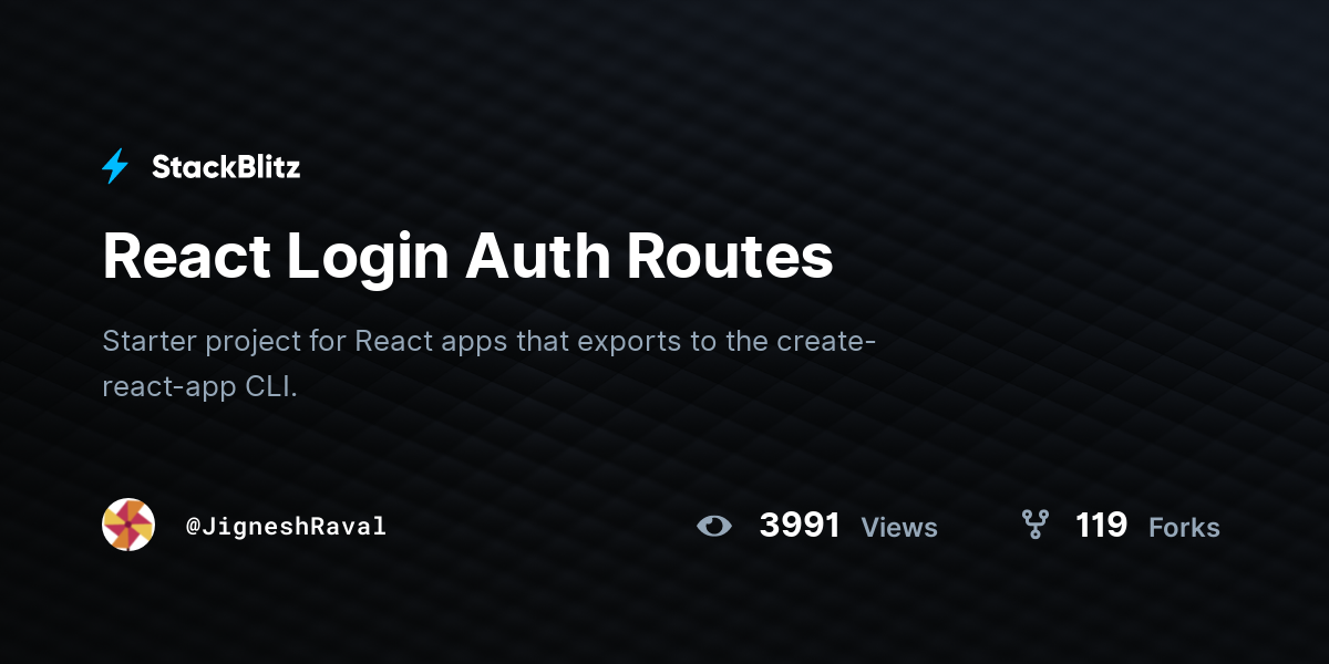 React Login Auth Routes - StackBlitz