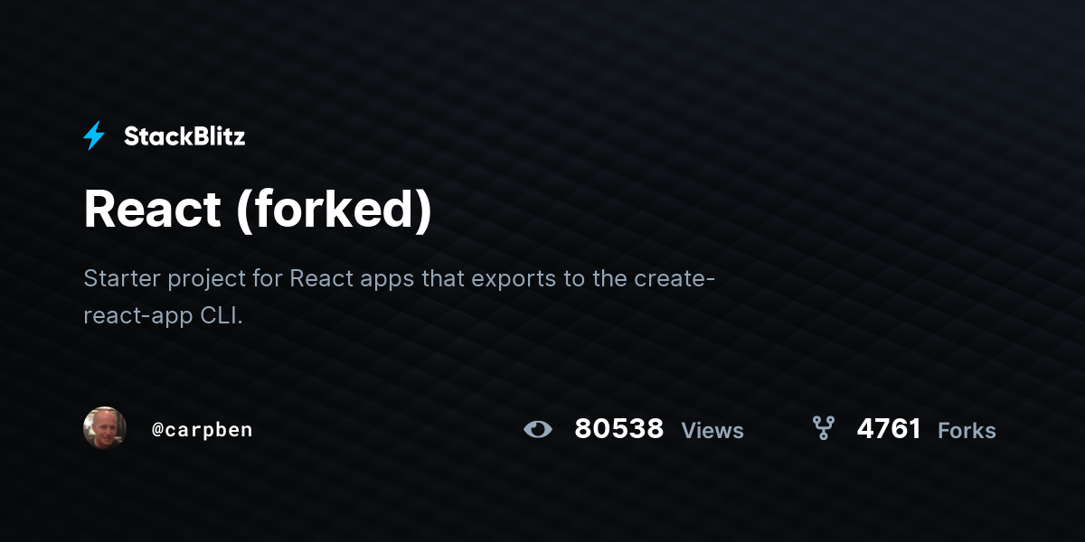 React (forked) - StackBlitz