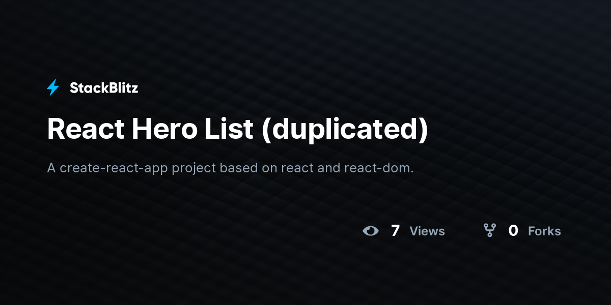 React Hero List (duplicated) - StackBlitz