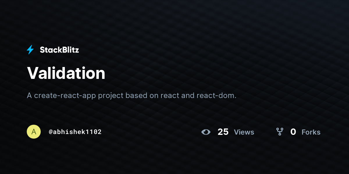 Validation - StackBlitz