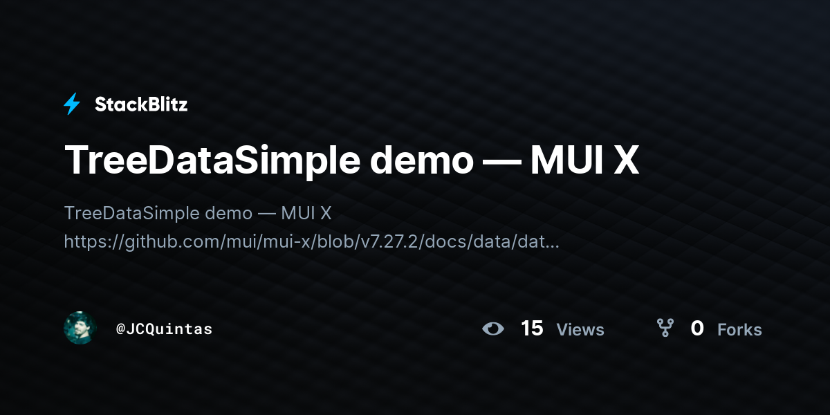 TreeDataSimple demo — MUI X - StackBlitz
