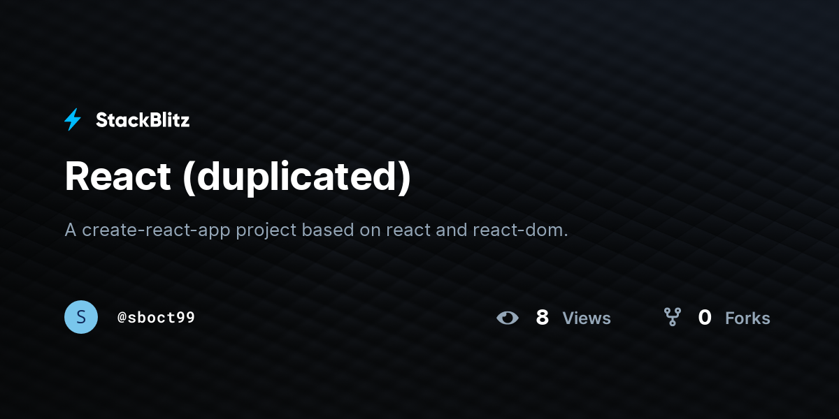 React (duplicated) - StackBlitz