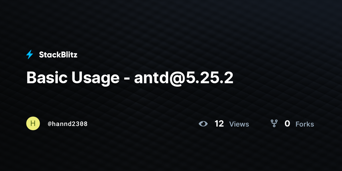 Basic Usage - antd@5.25.2 - StackBlitz