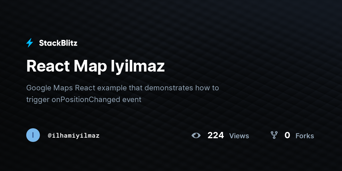 React Map Iyilmaz - StackBlitz