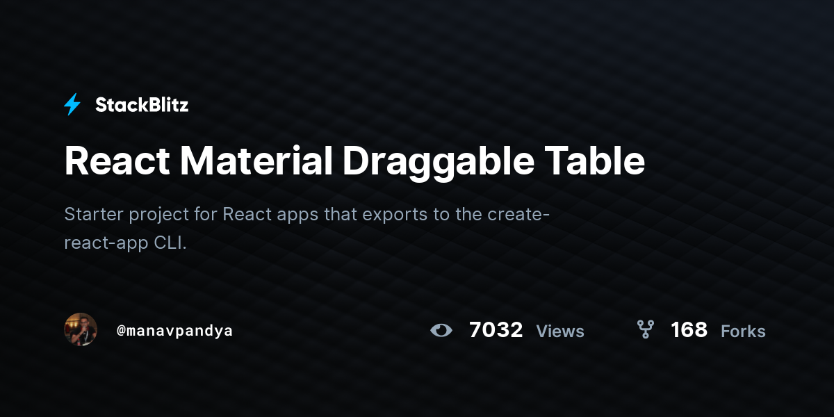 React Material Draggable Table - StackBlitz