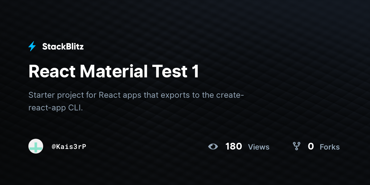 React Material Test 1 - StackBlitz