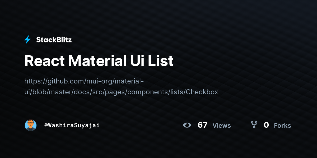 React Material Ui List StackBlitz