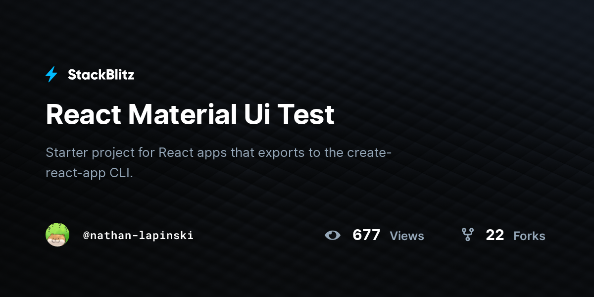 React Material Ui Test - StackBlitz