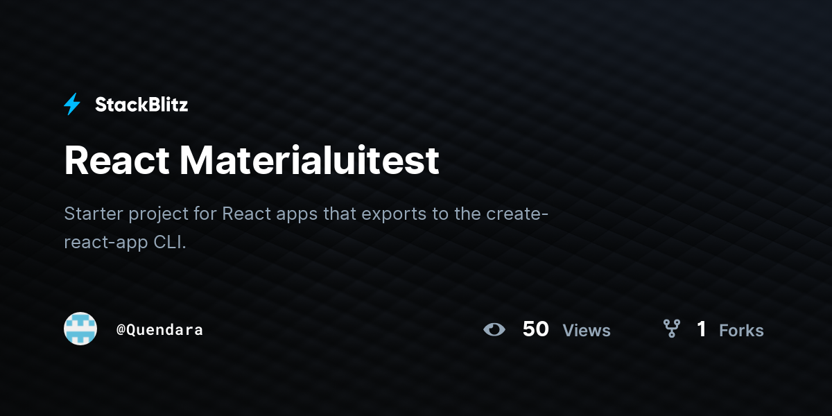 React Materialuitest - StackBlitz