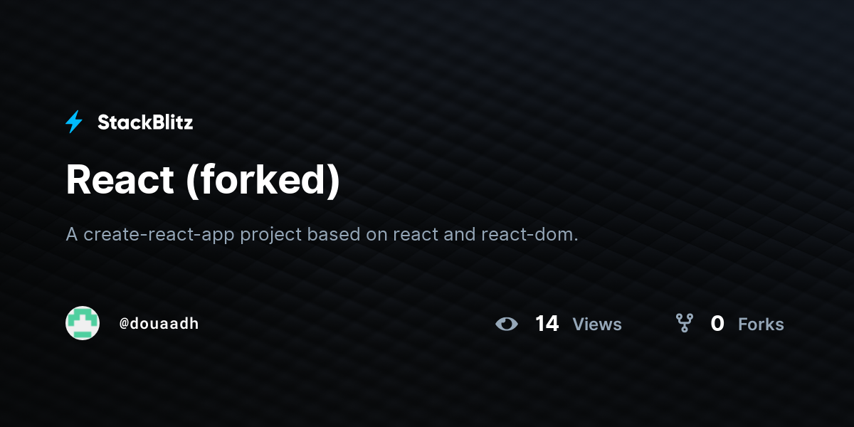 React (forked) - StackBlitz