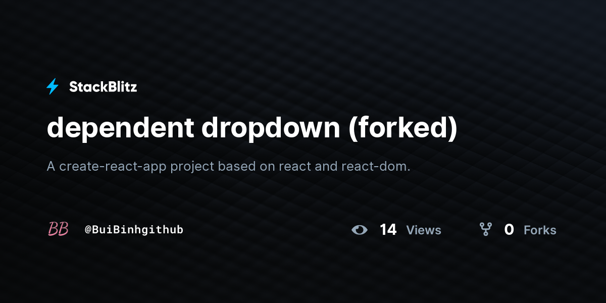 dependent dropdown (forked) - StackBlitz