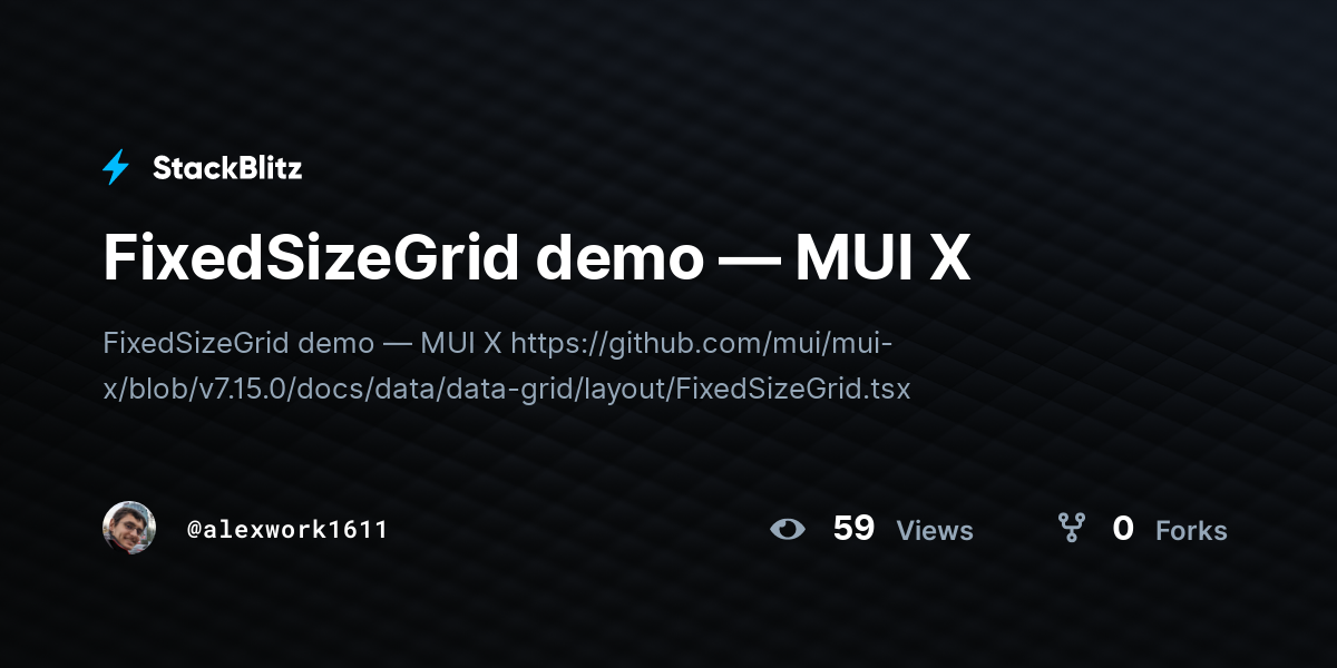 FixedSizeGrid demo — MUI X - StackBlitz