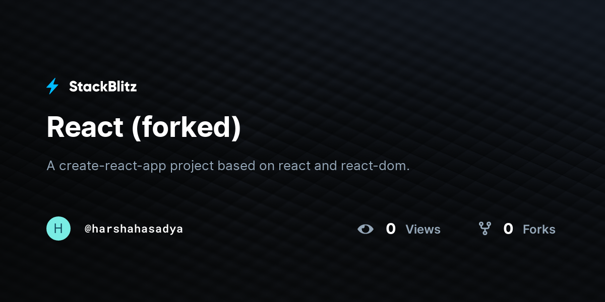 React (forked) - StackBlitz