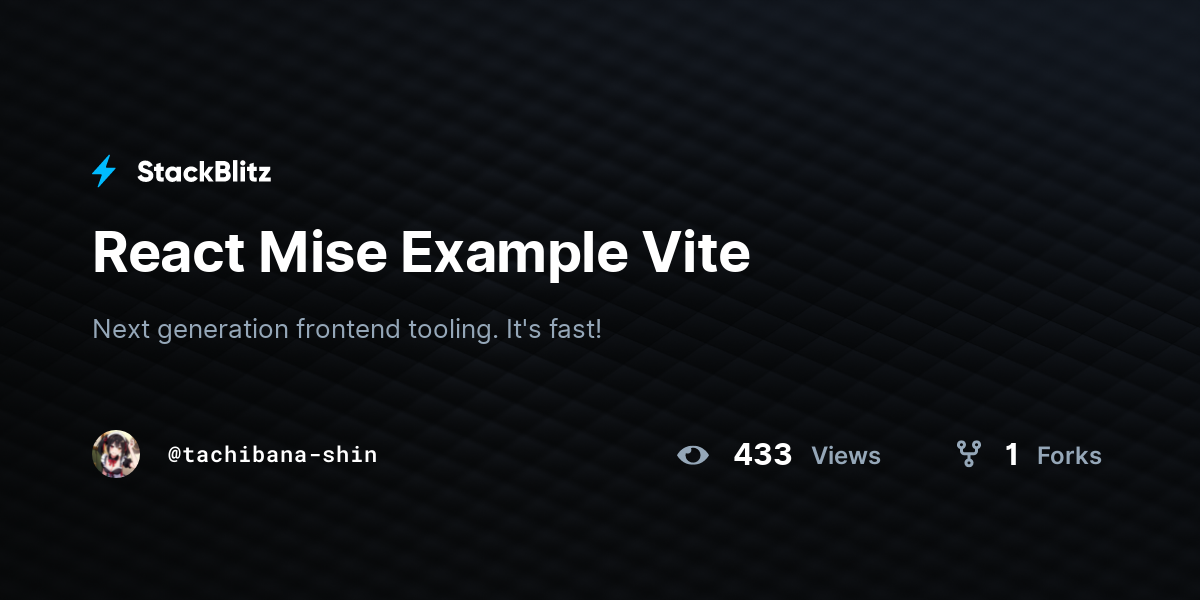 React Mise Example Vite - StackBlitz