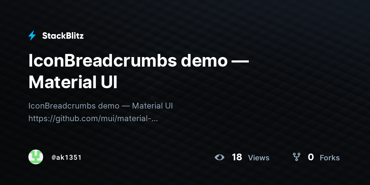 IconBreadcrumbs demo — Material UI - StackBlitz
