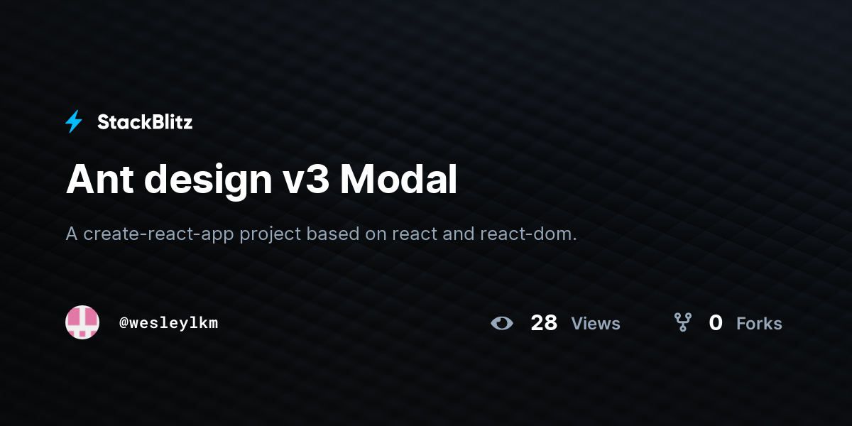 Ant design v3 Modal - StackBlitz