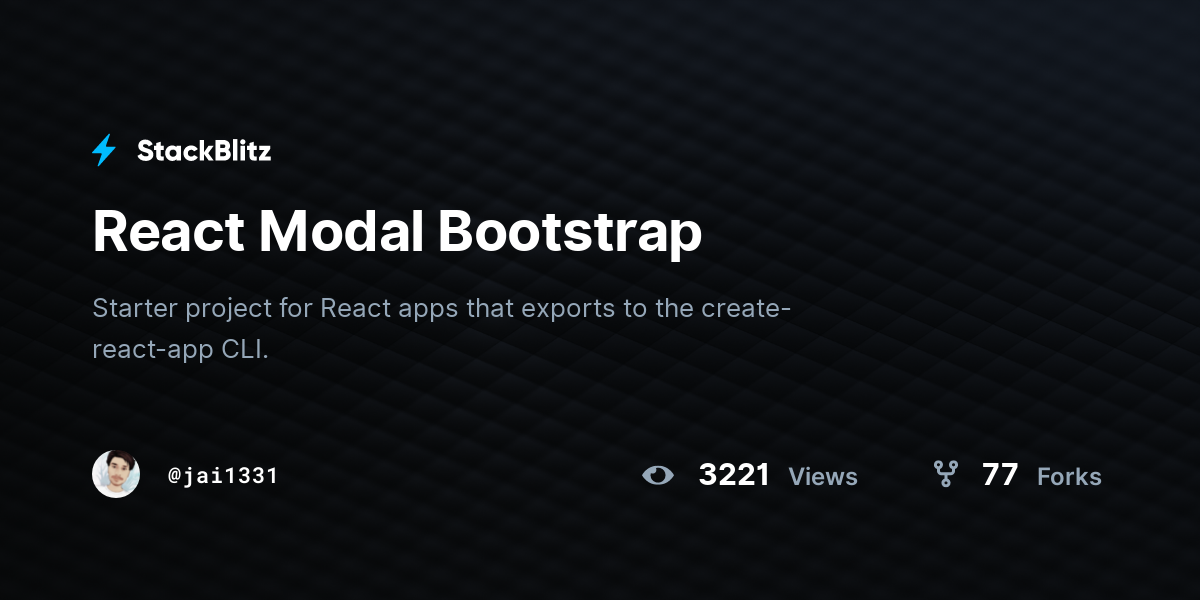React Modal Bootstrap - StackBlitz