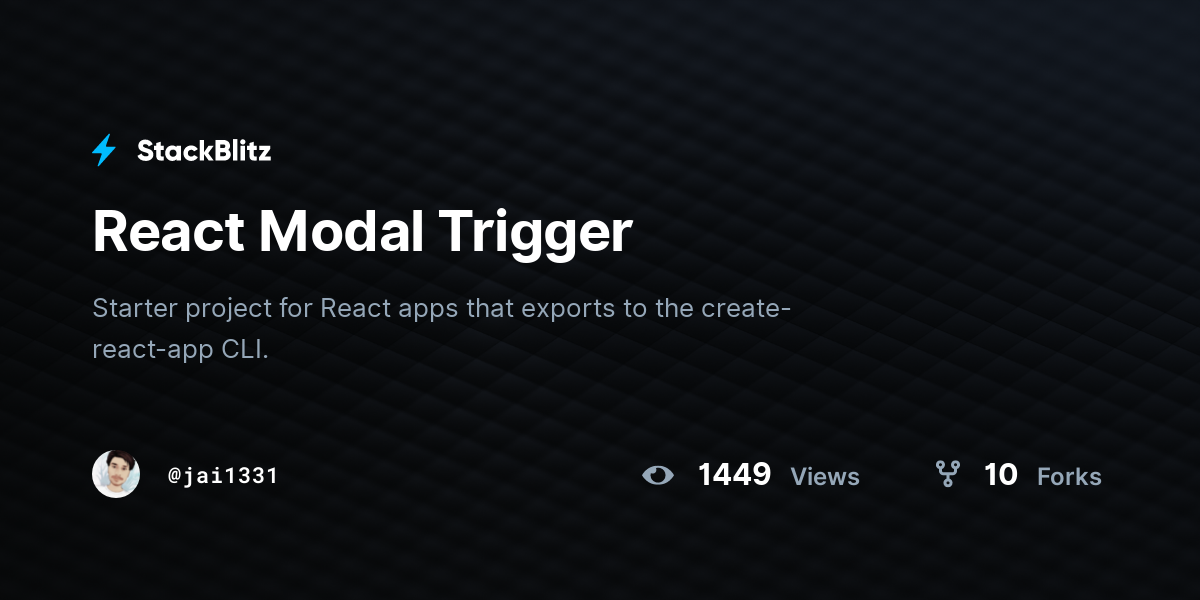 React Modal Trigger - StackBlitz